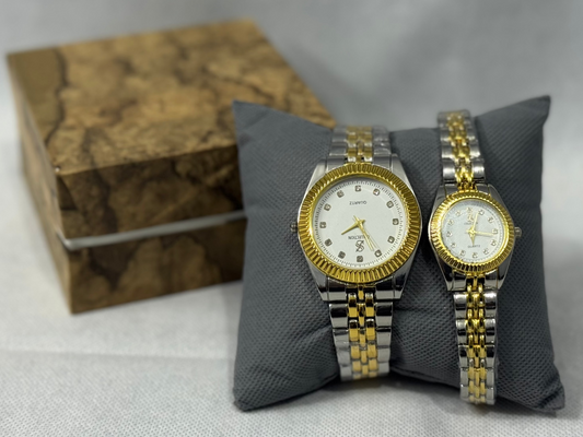 Regal White – Matching Couple Watch Set