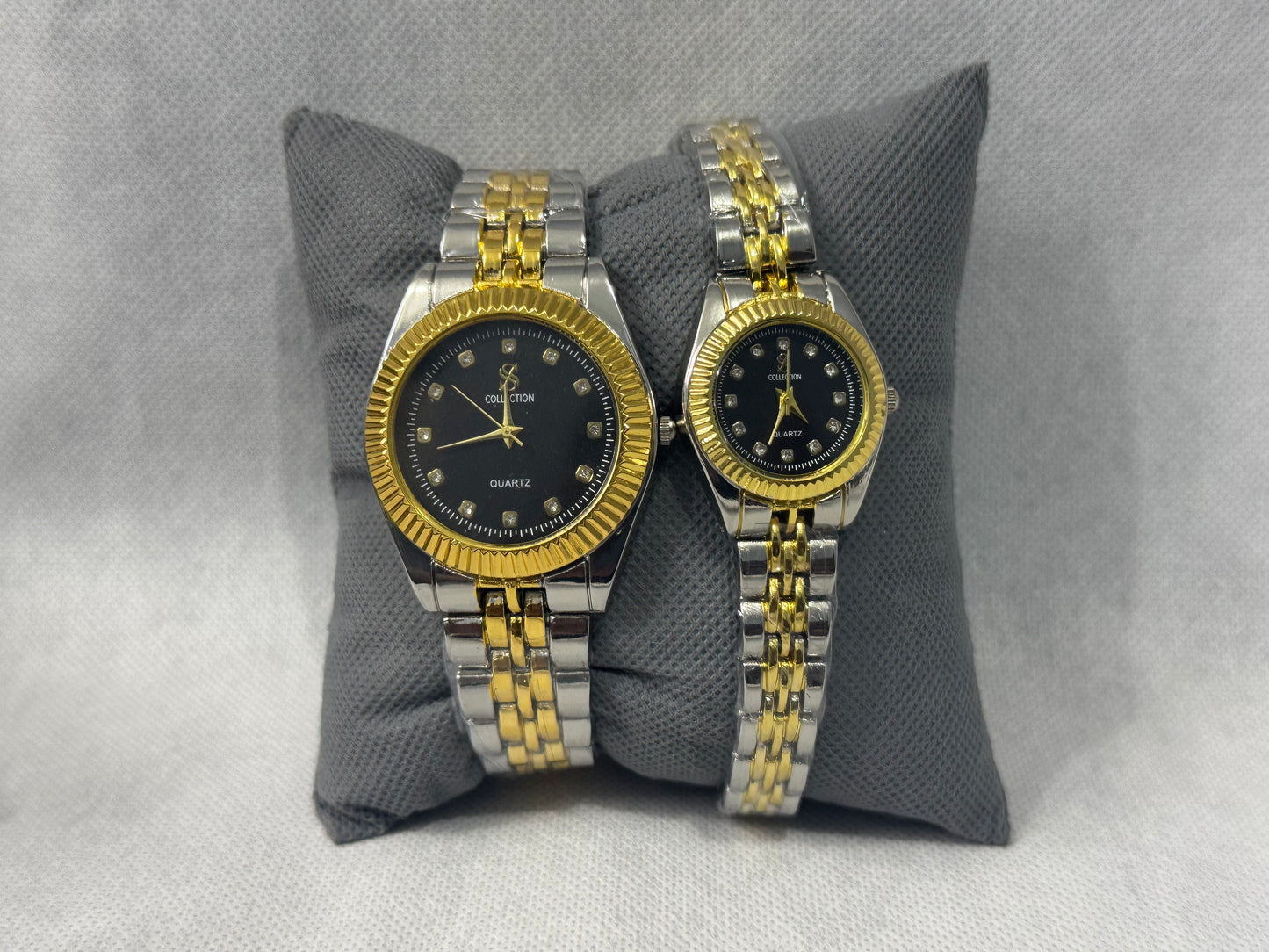 Royal Couple Watch Set – Gold & Silver (Men & Women)