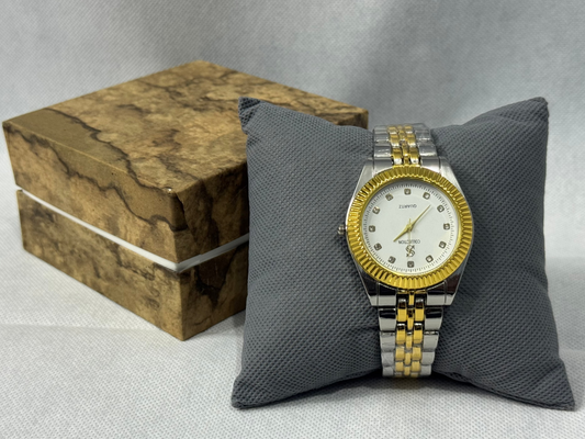 Regal White – Men’s Gold Accent Watch