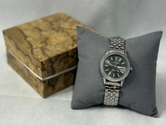 Elite Class Women’s Silver Watch – Metallic Grey Dial