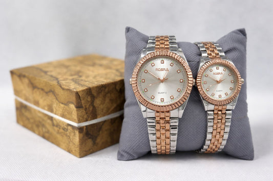 Rosra Rose Gold Elegance Couple Watch Set