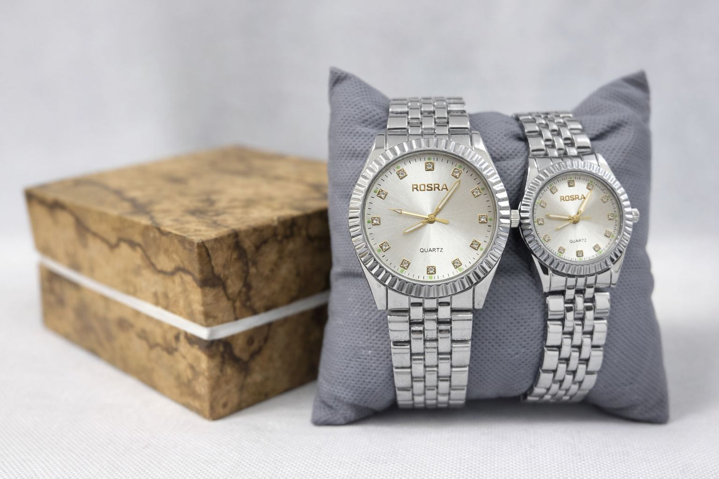 Rosra Silver Classic Couple Watch Set